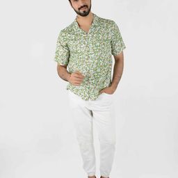 Blissence Men Comfort Fit Cuban Collar Floral Printed Cotton Casual Shirt-image-28