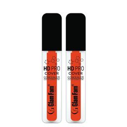 GlamFam Set Of 2 HD Pro Cover Concealer- 5 ml Each- Orange Corrector 06-43