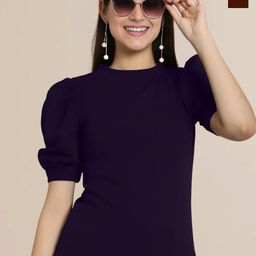 Mast & Harbour Women Pack of 2 Solid Puff Sleeve RegularTop-image-59