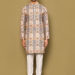 Arihant Rai Sinha Men Printed Regular Pure Cotton Kurta with Churidar-picture-32