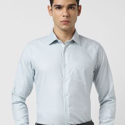 Van Heusen Men Grid Tattersall Checked Slim Fit Cotton Formal Shirt-picture-37