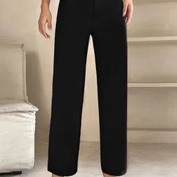 BAESD Women Relaxed Straight Leg High-Rise Trousers-image-29