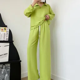 NEYSA Shirt Collar T-Shirt & Trousers Co-Ords-image-108