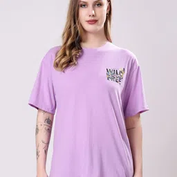 London Hills Women Printed Drop-Shoulder Sleeves T-shirt-image-43