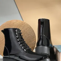 Layasa Women Block Heeled Solid Winter Lace-Ups Boots-20