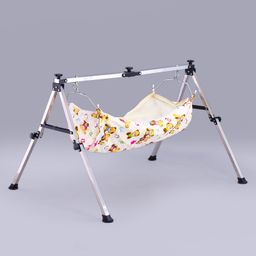 fab n funky Foldable Cradle With U Shape Hammock - Cream image 4