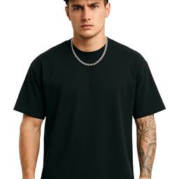 SONIBROS Men Solid Round Neck Oversized T-shirt-image-66