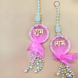 THE HOME CO. Pink & White Set Of 2 Pink & White Shubh Labh Hanging-95