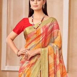 Mitera Zari Poly Chiffon Bagru Saree image 2