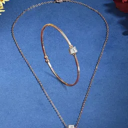 Zaveri Pearls Rose Gold Plated CZ Stone Studded  Jewellery Set-image-69
