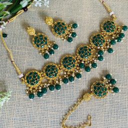 VATSALYA creation Gold-Plated Artificial Stones Alloy Jewellery Set-14