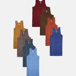 Lux Cozi Infant Boys Pack Of 8 Assorted Basic Innerwear Vests LUX_COZI_BOYZ_RN_AST_8PC-image-30
