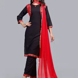 FULPARI Women Printed Regular Kurta with Trousers & With Dupatta-17
