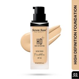 Seven Seas HD High Definition Satin Finish Foundation With SPF 30 - 40 ml - Natural 03-7