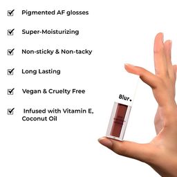 BLUR INDIA Set Of 2 Dude Dont Touch Lip Gloss - 2.5 ml Each - Bubblegum Pink & Soft Brown image 5