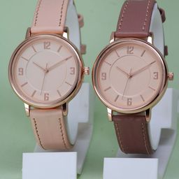 VIRAKTI Unisex Set Of 2 Dial & Leather Straps Analogue Watch G-03-CREAM-PINK CREAM 1210-image-80