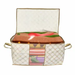 Kuber Industries Cream-Coloured 6 Pieces Checked Multi-Utility Organisers image 4
