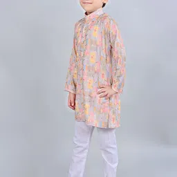 BT DEZINES Boys Printed Regular Sequinned Kurta with Pyjamas image 4