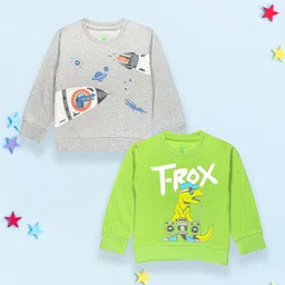YUV Kids Pack Of 2 Printed Cotton Sweatshirt-image-19