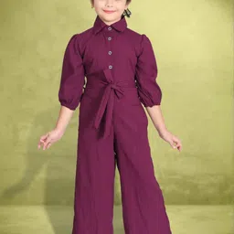Zenat Girls Solid Basic Jumpsuit-image-84