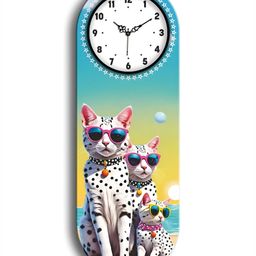 OLIVE TREE Blue & White Wooden Analogue Wall Clock-picture-0