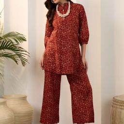 IMANA Printed Pure Cotton Tunic With Trousers Co-Ords-image-13