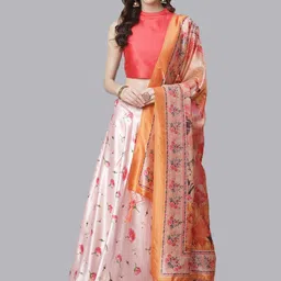 Kaizen TEXO FAB Printed Satin Semi-Stitched Lehenga & Unstitched Blouse With Dupatta-picture-23