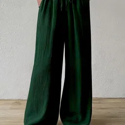 Visit Wear Women Loose Fit High-Rise Wide Leg Trousers-picture-13
