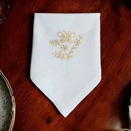 Inara 2-Pcs Beige & White Embroidered Table Napkin-46