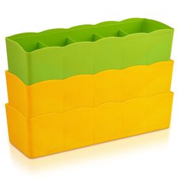 Kuber Industries Yellow & Green 3 Pieces Regular Drawer Organisers-20