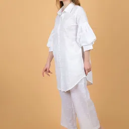 COORDSHUB Pure Cotton Shirt Collar Shirt With Trousers Co-Ords Set-picture-17