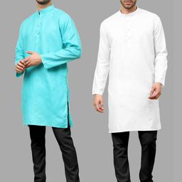 VS MALL Men Cotton Blend Kurta Sets-image-130