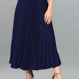 LookShine Women Knitted and Woven A-Line Midi Skirt-image-10