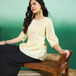 Sangria Embroidered Peplum Top-picture-42