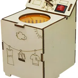 Wooden DIY Washing Machine Model Kit, Battery Powered STEM Toy for Kids-picture-44