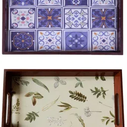 Wooden tray set of 2 with UV print|Serving Tray|Multipurpose Tray|AHS-T1896 Tray-image-62