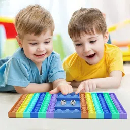 Dice Game Rainbow Pop It Toy – Jumbo Push Bubble Board-9