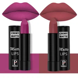 PERPAA Set Of 2 Creamy Matte Long-Stay Lipstick - Rose Magenta 58 & Brick Red 110-image-84
