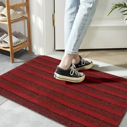 HOKIPO Red Striped Anti-Skid Doormat-35