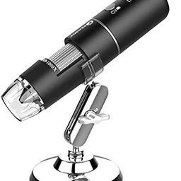 Microware Wireless WiFi Digital Microscope, 50X-1000X Zoom Pocket Size Handheld Microscope for iPhone Android, iPad image 1