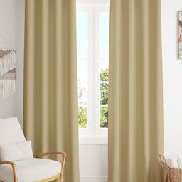 HOMEMONDE Beige Set of 2 Black Out Long Door Curtain-36