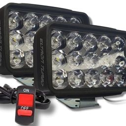ELTRON TURBO ELT5412X20 Original Imported 12V DC Power 15 LED Fog Light, Waterproof Head Lamp, Bar Light Universal For All Motorcycle,Bikes, Scooty (Pack of 2, Free On/Off Switch, White) image 1