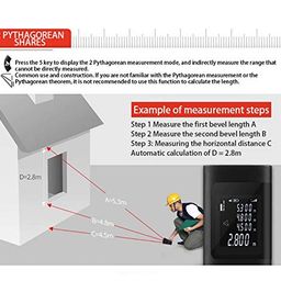 XPR3SS 40m(131 Feet) Type-C Rechargeable Ultra Mini Compact Laser Distance Meter Range Finder Portable Digital Measuring Device. image 5
