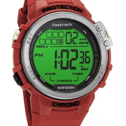 Fastrack Men Grey Dial & Red Straps Digital Watch 38068PP03 image 2