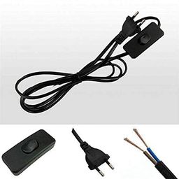 VRCT 2-Pin Plug-in Light Fitting Long Wire with Switch On/Off Button Cable/Cord for Table Lamps & Home Decor 2 Meter Long Power Cable for Multipurpose Uses image 3
