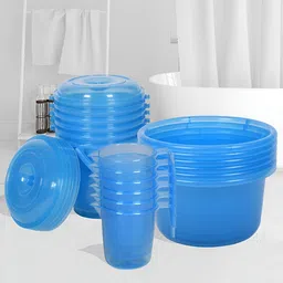 Kuber Industries Blue 18Pcs Classic Bath Accessories Set-image-46