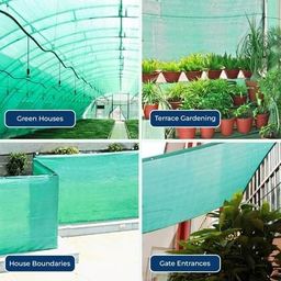 generic Green Net for Garden Balcony Sunscreen Fabric Bird Control Agriculture Sun Protection Parking Net House UV Stabilized Plant Netting Multipurpose 50%, (10X4) Shade Net Green image 2