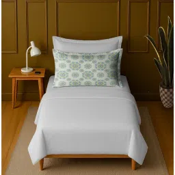 Mayfair Homes London 100% Luxury Cotton Single Bedsheet With 1 Printed Pillow cover Green-picture-2