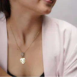 AARSEE OFFICIAL 22Kt Gold-Plated Leaf And Luster Necklace-picture-28