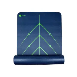 Tego Stance Reversible 6 mm Yoga Mat with GuildAlign (With Bag) - Navy Blue and Green-picture-3